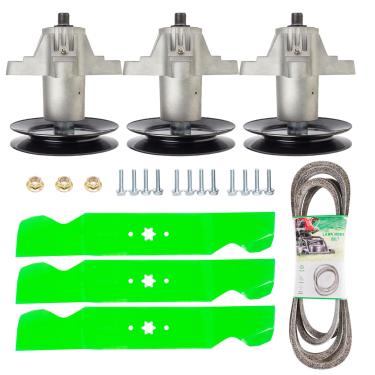 Imagem de Kit de reconstrução de deck para modelos de deck de 54 polegadas MTD Cub Cadet Craftsman Columbia RZT L54KH L54KW S54 Z6600 ZTL54 3 eixos 618-05137 918-05137 3 Lâmina substitui 742-0677 1 377 5,9 cm