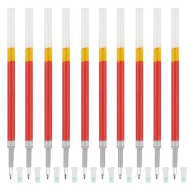 Imagem de DunBong Refil de tinta de gel vermelho, recargas de canetas de gel líquido – linha fina de 0,5 mm, conjunto de 10 (vermelho)