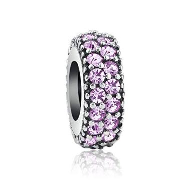 Imagem de QeenseKc Pingente espaçador com 12 pedras do mês de nascimento, para pulseira Pandöra, Metal Strass Cristal, Cristal sintético