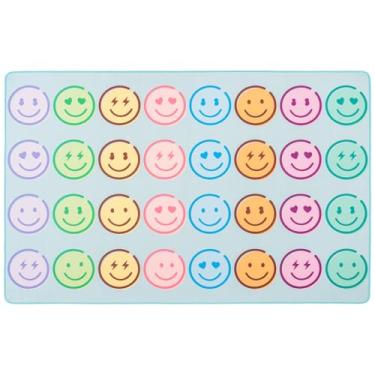 Imagem de Tapete de sala de aula de 1,5 m x 2,8 m, tapetes educativos para sala de aula, tapete educativo para sala de aula e sala de jogos (tapete Smiley Face, 1,5 x 2,1 m)