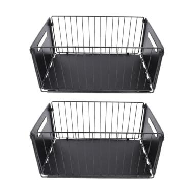 Imagem de Organizador de Gabinete Removível de 2 Peças, Organizadores Deslizantes Resistentes Sob a Pia e Prateleiras de Armazenamento de Gabinete, Trilhos Multifuncionais Gavetas (Alto)