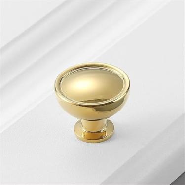 Imagem de Puxador de porta de armário de cobre puro, simples, dourado francês, sólido, retrô, moderno, americano, com furo único, dourado brilhante, CHINA