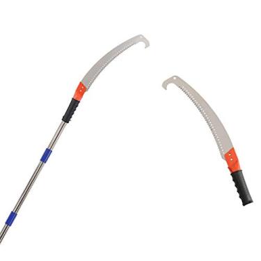 Imagem de HOSKO Serra de vara de 2,5 m para aparar árvores, serra de poda de extensão longa, haste de lâmina para aparador de árvores, cortador manual de varas, pátios de jardim, árvores, galhos de árvores