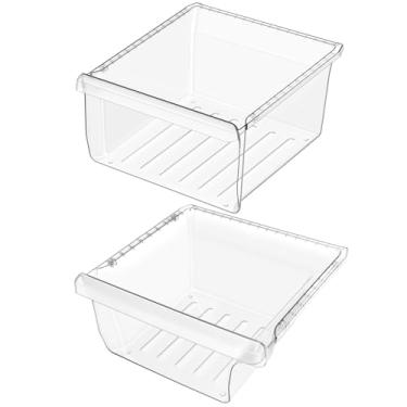 Imagem de Gaveta de geladeira DA97-08693B atualizada e DA97-08692B Parte inferior do compartimento de geladeira compatível com gavetas de geladeira Samsung RS25J500DSR RS25H5000SR RS25J500DSG RS261MDRS Gaveta