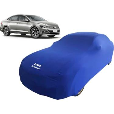 Imagem de Capa Automotiva Para Volkswagen Virtus Tecido Helanca Lycra (Azul)