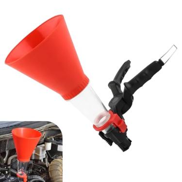 Imagem de Sumjig 1 funil de óleo de carro, estrutura autotravante visível, expansão, autoaperta, funil de enchimento de óleo de motor mãos livres com filtro, acessórios de modificação multifuncional, para