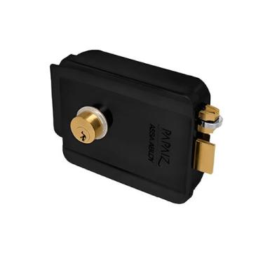 Imagem de Fechadura Eletronica Sobrepor 12V Para Portão Preta Sem Sensor - Papai