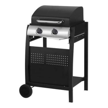 Imagem de Churrasqueira A Gás Com 2 Queimadores E Rodinhas - Aço Black - Mr Beef