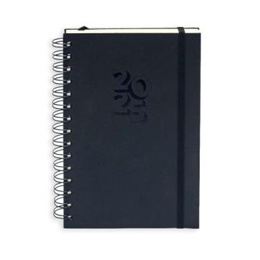 Imagem de AGENDA PLANNER 2025 TONY DIÁRIA MÉDIA ESPIRAL DUPLO PRETA TECA PAPELARIA