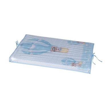 Imagem de Trocador de Fralda Estampado Para Bebê Com Capa Removível Urso Baloeiro Azul