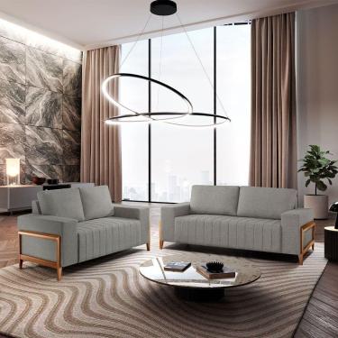 Imagem de Sofá 2x3 Lugares Verona Meu Sofá Online A230 Linho Cinza