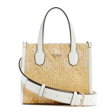 Imagem de GUESS Mini bolsa Silvana com 2 compartimentos, logotipo Cornsilk, Logotipo Cornsilk, One Size