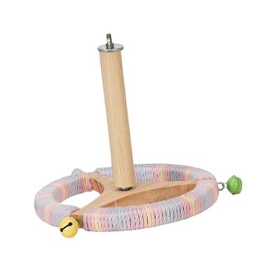 Imagem de Ｂｅｓｇａ Poleiro de pássaro no volante de brinquedo poleiro, enriquecimento, roda de madeira, poleiro giratório de pássaros para conexes tentilhões cockatiels, Colorida