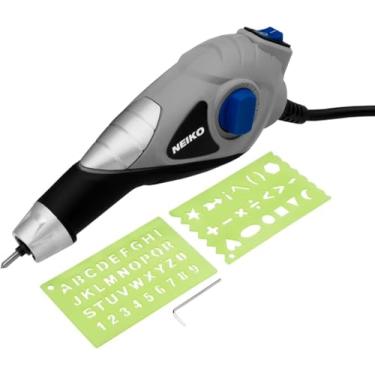 Imagem de Neiko Gravador elétrico portátil 10576A, 120 Volts | Ponta de carboneto de tungstênio | Modelos de letras e números incluídos