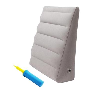 Imagem de Fenteer Travesseiro inflável de cunha, inflação rápida e deflação, suporte da perna, travesseiro de cama portátil com bomba para acampar leito de carro em, Sem Saco de Armazenamento