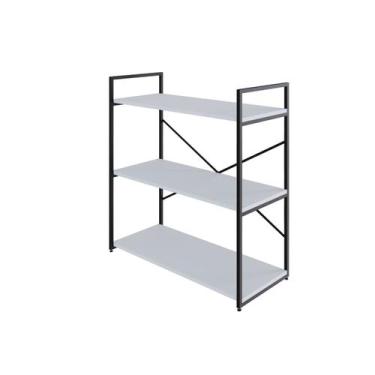 Imagem de Estante C/03 Prateleiras 84x80x33cm Yon - Metalig, Branco TX/Est.Preta