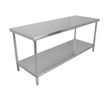 Imagem de Bancada Mesa Total Inox 150x70cm Industrial Com Prateleira - Frigopro