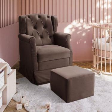 Imagem de Poltrona Cadeira de Amamentação Balanço e Puff Ternura Suede Star Conf