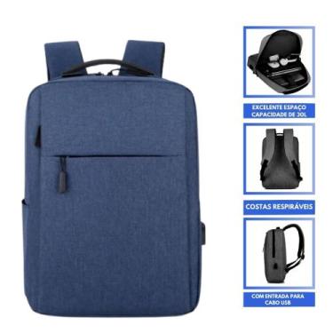 Imagem de Mochila Antifurto Moderna Unissex Resistente com Carregamento USB Func