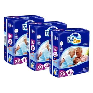 Imagem de Kit com 3 Pacotes Fralda Descartável Geriátrica Adulto Felt Care XG 138 Unidades