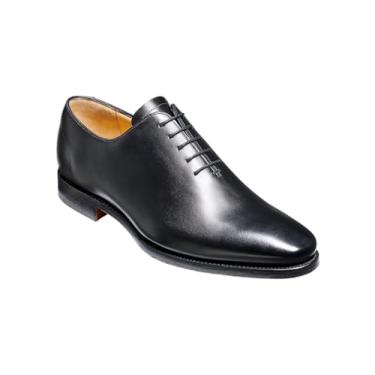 Imagem de BARKER Armstrong Sapato social masculino feito à mão de couro Oxford elegância atemporal e artesanato superior - Roupa formal e de negócios, Panturrilha preta, 43