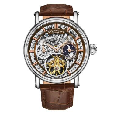Imagem de Relógio Masculino Stuhrling Esqueleto 4000 Automático 43mm, Marrom