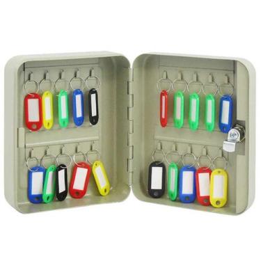 Imagem de Claviculário Armário Porta Chaves para 20 Chaveiros com Chave - Corte 