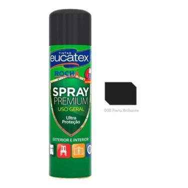 Imagem de Tinta Spray Eucatex P/ Pintar Moveis Metal Plastico Mdf 400ml,  Preto 