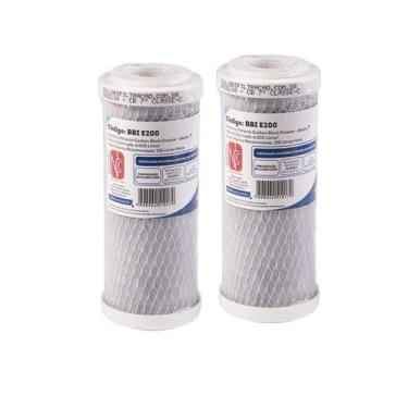 Imagem de Kit 02 UN Refil BBI E200 7" Encaixe Carbon Block Compativel Fortlev Hi