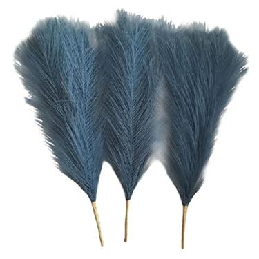 Imagem de Baoblaze 3 peças de de pampa seca, arranjo de flores para vaso, flor de junco de fragmites para festa boho adereços de fotògrafo de férias, Azul verde