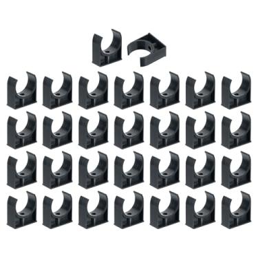 Imagem de uxcell 30 peças de grampos de tubo de água de PVC, fivelas de mangueira de tubulação em forma de U, suporte de tubo de irrigação para 50 mm OD para bandejas de TV, tubulação, tubo de suporte de