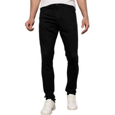 Imagem de Calça Jeans Masculina Sarja Casual Preta - SK JEANS, 42, Masculino, Pr