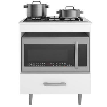 Imagem de Balcão Para Cooktop  1 Gaveta 72 cm Alec Branco PLN