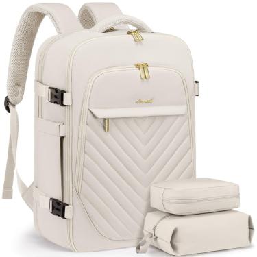 Imagem de Mochila de viagem LOVEVOOK para mulheres de 40 litros com laptop 17.3 bege