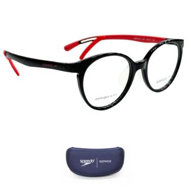 Imagem de Armação De Grau Infantil Speedo Spk7010 A01 Preto Vermelho