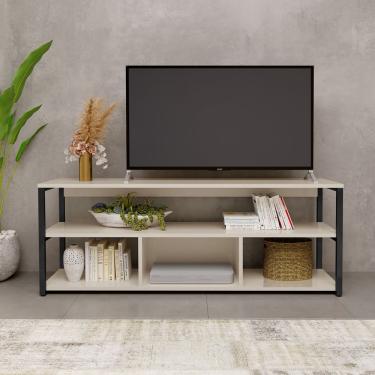 Imagem de Rack Home Luxuosa Para Sala De Star Off White / Preto