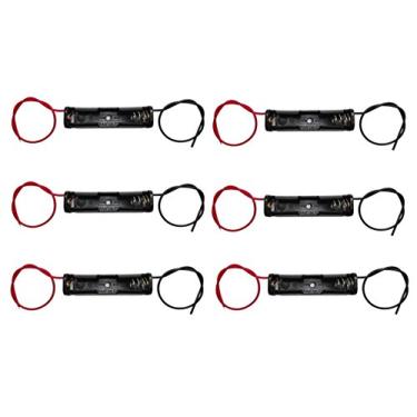 Imagem de WAYLLSHINE 6 peças 1 x 1,5 V AAA clipe de mola de bateria preto plástico 1 x 1,5 V AAA caixa suporte de bateria preto e vermelho
