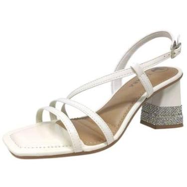 Imagem de Sandália Feminina Salto Bloco Strass Festa Elegante Tanara-Feminino