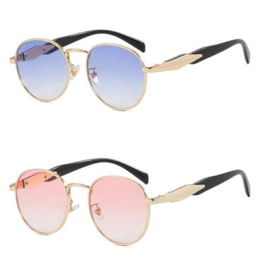 Imagem de Óculos de sol de metal Óculos de sol da moda feminina Óculos de sol retrô masculino Óculos de sol com proteção solar Uv400 (5)