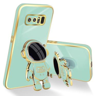 Imagem de Easyscen Capa para celular Samsung Galaxy Note 8 de 6,3 polegadas com design de astronauta 6D com suporte oculto para câmera à prova de choque, capa traseira macia, verde claro