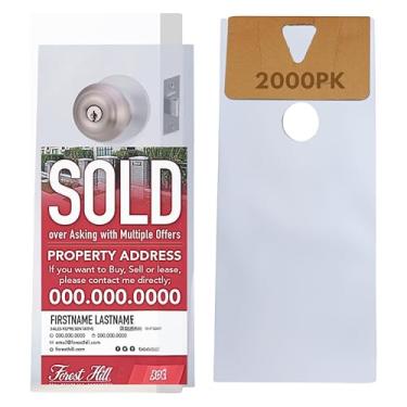 Imagem de Skywin 2000 sacos para cabides de porta 15,2 x 30,5 cm - Sacos transparentes para cabides de porta protegem panfletos, folhetos, avisos, materiais impressos - Cabide de maçaneta de porta impermeável e seguro para uso externo (2000)