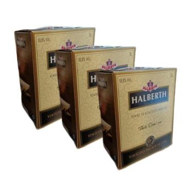 Imagem de Vinho Tinto Halberth Bordô Demi Seco Bag 3l Kit 3 Unidades