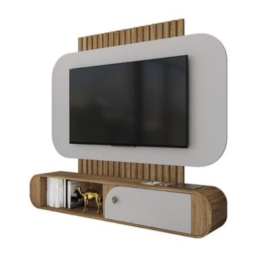 Imagem de Painel Suspenso Jurere Sala Tv até 55 Polegadas 1 Porta Cinamomo/off White