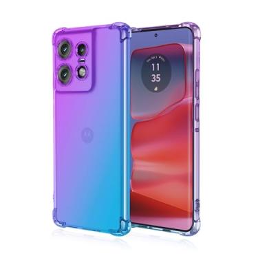 Imagem de KOARWVC Capa para Moto Edge 50 Pro, capa para Motorola Edge 50 Pro, transparente, gradiente, fina, antiarranhões, TPU à prova de choque, capa protetora para celular para Motorola Moto Edge 50 Pro 5G
