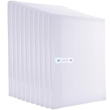 Imagem de Envelopes de plástico de tamanho legal com fecho de amarrar, expansão de 3,5 cm, envelope de poliéster transparente, pasta de arquivos, organizador de documentos para papel de tamanho legal, pastas de