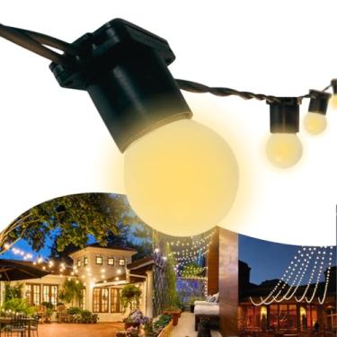 Imagem de Varal de Luzes Led 50m Externo Com LâMpadas CordãO Branca Ou Amarela Luz DecoraçãO Fio(220v,Amarela - BRANCO QUENTE)