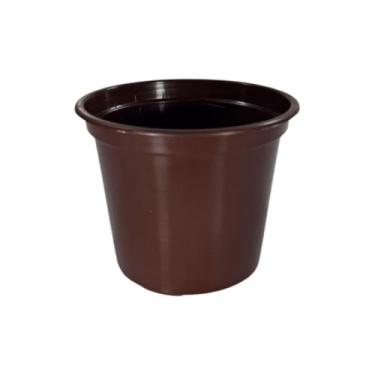 Imagem de Vaso De Planta Plástico Decorativo 8,5x10,5cm Pequeno Mesa Orquidea Flores Horta Mesa De Jantar (100, Marrom)