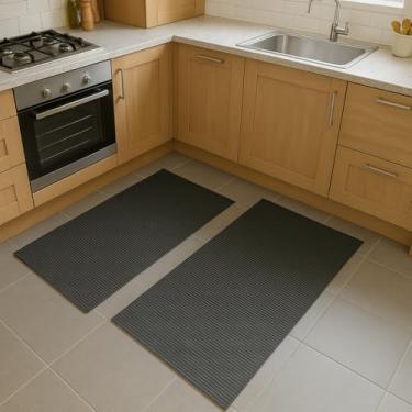 Imagem de Kit 2 Passadeiras Soft Tapete | Cozinha Quarto Banheiro | Emborrachado Antiderrapante |1M x 0,43cm (Cinza)