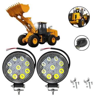 Imagem de Kit Farol Auxiliar Milha Máquina Construção 6000K 12/24V 2Un - Autovex