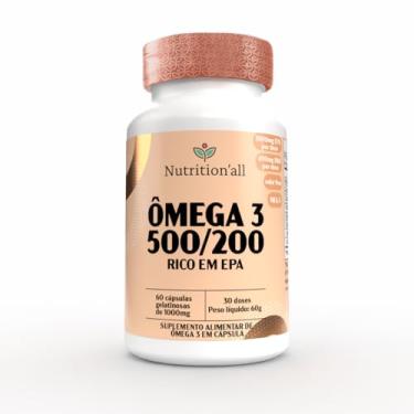 Imagem de Nutrition'all Ômega 3 500/200, 60 Cápsulas, 1000mg EPA/DHA por Dose, 30 Doses